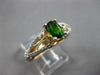 1.5CT DIAMOND & AAA TSAVORITE 18K WHITE & ROSE GOLD OVAL & ROUND ENGAGEMENT RING