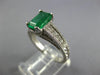 1.45CT DIAMOND & AAA EMERALD 14KT WHITE GOLD EMERALD CUT & ROUND ENGAGEMENT RING