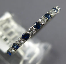 .47CT DIAMOND & AAA SAPPHIRE 14KT WHITE GOLD 2MM SEMI ETERNITY ANNIVERSARY RING
