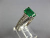 1.45CT DIAMOND & AAA EMERALD 14KT WHITE GOLD EMERALD CUT & ROUND ENGAGEMENT RING