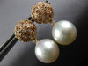 LARGE .3CT DIAMOND & AAA SOUTH SEA PEARL 18K ROSE GOLD FILIGREE HANGING EARRINGS