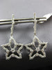 ESTATE LARGE 1.0CT DIAMOND 14KT WHITE GOLD 3D STAR SNOWFLAKE HANGING EARRINGS
