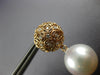 LARGE .3CT DIAMOND & AAA SOUTH SEA PEARL 18K ROSE GOLD FILIGREE HANGING EARRINGS