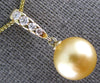 .15CT DIAMOND & AAA GOLDEN SOUTH SEA PEARL 18KT YELLOW GOLD 3D JOURNEY PENDANT
