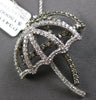1.45CT WHITE & CHOCOLATE FANCY DIAMOND 14KT WHITE GOLD DOUBLE UMBRELLA PENDANT