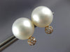 ESTATE LARGE .10CT DIAMOND & AAA SOUTH SEA PEARL 18KT ROSE GOLD 3D STUD EARRINGS