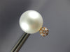 ESTATE LARGE .10CT DIAMOND & AAA SOUTH SEA PEARL 18KT ROSE GOLD 3D STUD EARRINGS