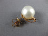 ESTATE LARGE .10CT DIAMOND & AAA SOUTH SEA PEARL 18KT ROSE GOLD 3D STUD EARRINGS