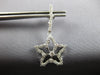 ESTATE LARGE 1.0CT DIAMOND 14KT WHITE GOLD 3D STAR SNOWFLAKE HANGING EARRINGS