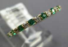 .46CT DIAMOND & AAA EMERALD 14KT YELLOW GOLD 2MM SEMI ETERNITY ANNIVERSARY RING