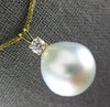 EXTRA LARGE .25CT DIAMOND AAA SOUTH SEA PEARL 18KT YELLOW GOLD TEAR DROP PENDANT