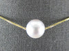 LARGE AAA SOUTH SEA PEARL 18KT YELLOW GOLD 3D 12MM SOLITAIRE FLOATING NECKLACE