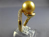 LARGE .48CT DIAMOND & AAA GOLDEN SOUTH SEA PEARL 14KT YELLOW GOLD INFINITY RING