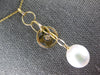 ESTATE .02CT DIAMOND & AAA SOUTH SEA PEARL 14K YELLOW GOLD FLOWER LARIAT PENDANT