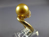 LARGE .48CT DIAMOND & AAA GOLDEN SOUTH SEA PEARL 14KT YELLOW GOLD INFINITY RING