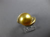 LARGE .48CT DIAMOND & AAA GOLDEN SOUTH SEA PEARL 14KT YELLOW GOLD INFINITY RING