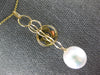 ESTATE .02CT DIAMOND & AAA SOUTH SEA PEARL 14K YELLOW GOLD FLOWER LARIAT PENDANT