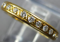 ESTATE .77CT DIAMOND 18KT YELLOW GOLD 3D ROUND ETERNITY WEDDING ANNIVERSARY RING