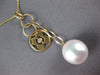 ESTATE .02CT DIAMOND & AAA SOUTH SEA PEARL 14K YELLOW GOLD FLOWER LARIAT PENDANT