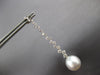 LARGE & LONG 1.53CT DIAMOND & SOUTH SEA PEARL 18K WHITE GOLD 3D HANGING EARRINGS
