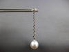 LARGE & LONG 1.53CT DIAMOND & SOUTH SEA PEARL 18K WHITE GOLD 3D HANGING EARRINGS