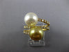 LARGE .60CT DIAMOND & AAA GOLDEN & WHITE SOUTH SEA PEARL 18KT YELLOW GOLD RING