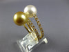LARGE .60CT DIAMOND & AAA GOLDEN & WHITE SOUTH SEA PEARL 18KT YELLOW GOLD RING