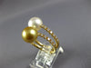 LARGE .60CT DIAMOND & AAA GOLDEN & WHITE SOUTH SEA PEARL 18KT YELLOW GOLD RING