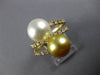 LARGE .60CT DIAMOND & AAA GOLDEN & WHITE SOUTH SEA PEARL 18KT YELLOW GOLD RING