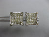 LARGE 1.40CT DIAMOND 14KT WHITE GOLD 3D PRINCESS INVISIBLE SQUARE STUD EARRINGS