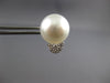 LARGE .35CT DIAMOND & AAA SOUTH SEA PEARL 18KT WHITE GOLD 3D MOON STUD EARRINGS