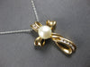 .14CT DIAMOND & AAA SOUTH SEA PEARL 14KT YELLOW GOLD 3D CROSS FLOATING PENDANT