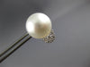 LARGE .35CT DIAMOND & AAA SOUTH SEA PEARL 18KT WHITE GOLD 3D MOON STUD EARRINGS