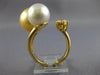 LARGE .50CT DIAMOND AAA GOLDEN & WHITE SOUTH SEA PEARL 18K YELLOW GOLD LOVE RING