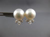 LARGE .85CT DIAMOND & AAA SOUTH SEA PEARL 18K WHITE GOLD FLORAL CLIP ON EARRINGS