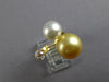 LARGE .50CT DIAMOND AAA GOLDEN & WHITE SOUTH SEA PEARL 18K YELLOW GOLD LOVE RING