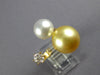 LARGE .50CT DIAMOND AAA GOLDEN & WHITE SOUTH SEA PEARL 18K YELLOW GOLD LOVE RING