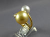 LARGE .50CT DIAMOND AAA GOLDEN & WHITE SOUTH SEA PEARL 18K YELLOW GOLD LOVE RING
