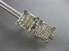 LARGE 1.40CT DIAMOND 14KT WHITE GOLD 3D PRINCESS INVISIBLE SQUARE STUD EARRINGS