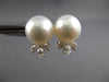 LARGE .85CT DIAMOND & AAA SOUTH SEA PEARL 18K WHITE GOLD FLORAL CLIP ON EARRINGS