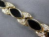 1.08CT DIAMOND & AAA ONYX 14K YELLOW GOLD MARQUISE SHAPE & ROUND BRACELET #27042