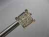 LARGE 1.40CT DIAMOND 14KT WHITE GOLD 3D PRINCESS INVISIBLE SQUARE STUD EARRINGS