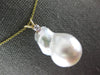 EXTRA LARGE .07CT DIAMOND AAA SOUTH SEA PEARL 14KT YELLOW GOLD TEAR DROP PENDANT