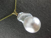 EXTRA LARGE .07CT DIAMOND AAA SOUTH SEA PEARL 14KT YELLOW GOLD TEAR DROP PENDANT