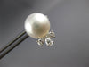 LARGE .85CT DIAMOND & AAA SOUTH SEA PEARL 18K WHITE GOLD FLORAL CLIP ON EARRINGS