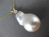 EXTRA LARGE .07CT DIAMOND AAA SOUTH SEA PEARL 14KT YELLOW GOLD TEAR DROP PENDANT