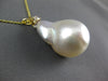 EXTRA LARGE .07CT DIAMOND AAA SOUTH SEA PEARL 14KT YELLOW GOLD TEAR DROP PENDANT