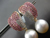 LARGE 5.2CT DIAMOND & AAA PINK SAPPHIRE & SOUTH SEA PEARL 18K ROSE GOLD EARRINGS