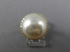 LARGE .37CT DIAMOND & AAA SOUTH SEA PEARL 18K YELLOW GOLD CLASSIC HALO LOVE RING