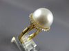 LARGE .37CT DIAMOND & AAA SOUTH SEA PEARL 18K YELLOW GOLD CLASSIC HALO LOVE RING